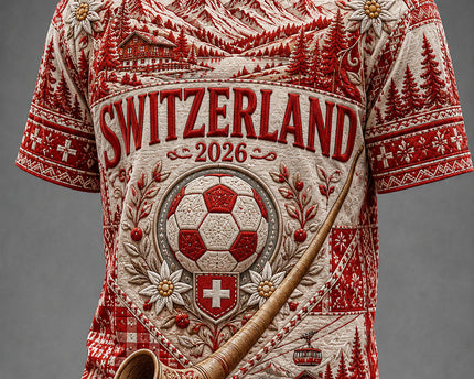 Swiss Switzerland FIFA World Cup 2026 T-Shirt Switzerland National Team Merch Gift Ideas For Soccer Lovers