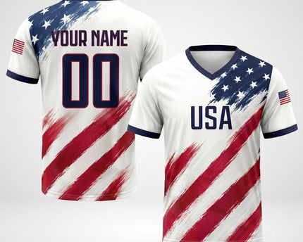 The "Team USA" Personalized Patriotic Sports Jersey