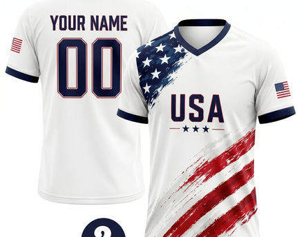 The "Team USA" Personalized Patriotic Sports Jersey
