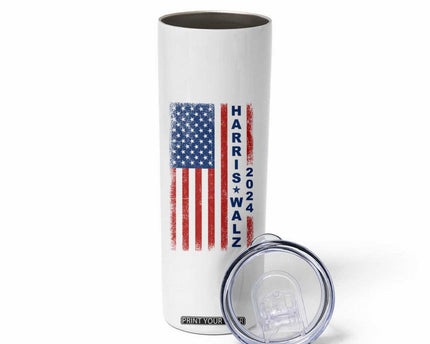 Harris Walz Waltz 2024 Skinny Tumbler USA Flag American Election TB10