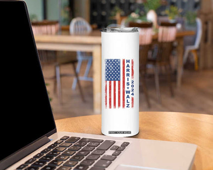 Harris Walz Waltz 2024 Skinny Tumbler USA Flag American Election TB10