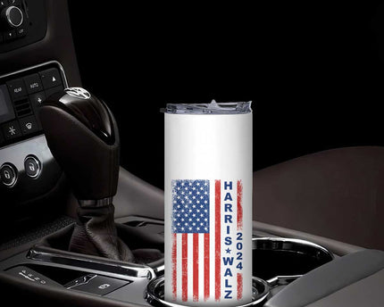 Harris Walz Waltz 2024 Skinny Tumbler USA Flag American Election TB10