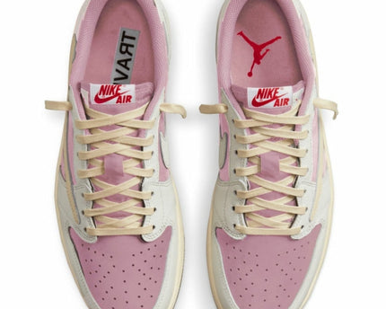 Men's Travis Scott x Air Jordan 1 Retro Low ‘ Sail Pink' Shoes