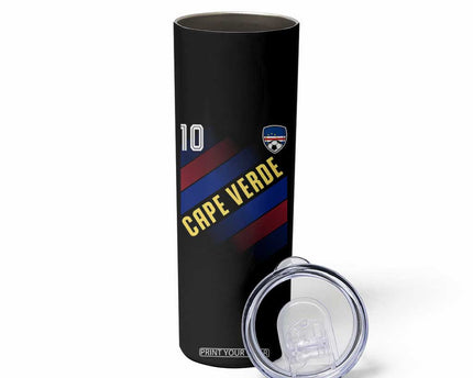 Cape Verde Soccer Jersey Style National Pride Skinny Tumbler Cabo Verde Football Fans Number 10 Athletic