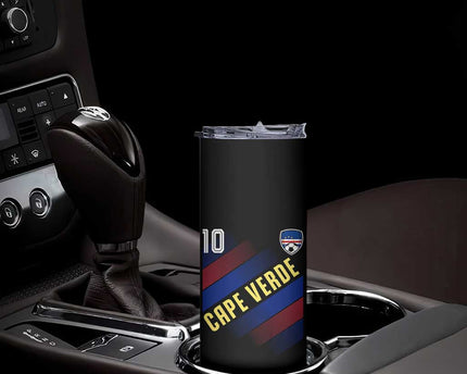 Cape Verde Soccer Jersey Style National Pride Skinny Tumbler Cabo Verde Football Fans Number 10 Athletic