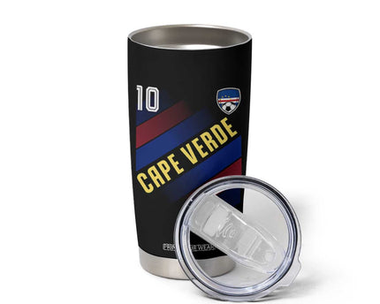 Cape Verde Soccer Jersey Style National Pride Tumbler Cup Cabo Verde Football Fans Number 10 Athletic