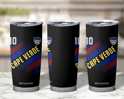 Cape Verde Soccer Jersey Style National Pride Tumbler Cup Cabo Verde Football Fans Number 10 Athletic