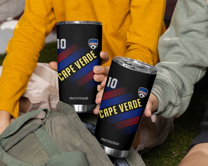 Cape Verde Soccer Jersey Style National Pride Tumbler Cup Cabo Verde Football Fans Number 10 Athletic