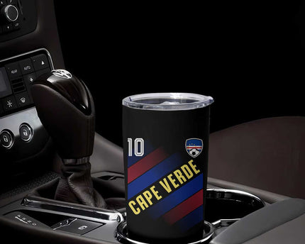 Cape Verde Soccer Jersey Style National Pride Tumbler Cup Cabo Verde Football Fans Number 10 Athletic