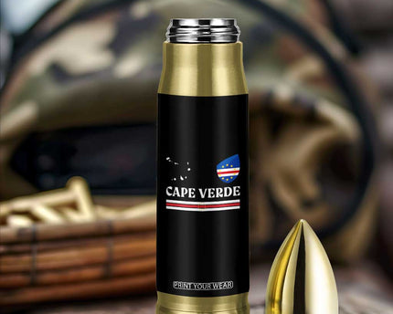 Cape Verde Country Map Shield Emblem Bullet Tumbler Cabo Verde Roots National Pride Gift