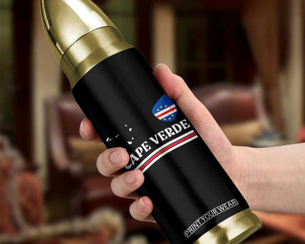 Cape Verde Country Map Shield Emblem Bullet Tumbler Cabo Verde Roots National Pride Gift