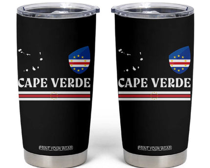 Cape Verde Country Map Shield Emblem Tumbler Cup Cabo Verde Roots National Pride Gift