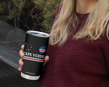 Cape Verde Country Map Shield Emblem Tumbler Cup Cabo Verde Roots National Pride Gift