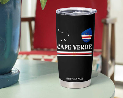 Cape Verde Country Map Shield Emblem Tumbler Cup Cabo Verde Roots National Pride Gift