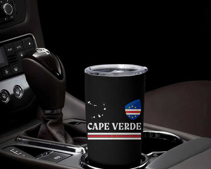 Cape Verde Country Map Shield Emblem Tumbler Cup Cabo Verde Roots National Pride Gift