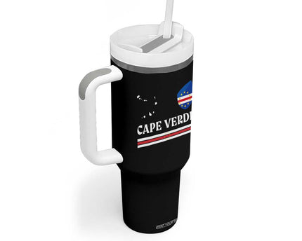 Cape Verde Country Map Shield Emblem Tumbler With Handle Cabo Verde Roots National Pride Gift