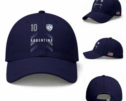 Argentina Soccer Sports Graphic Number 10 Jersey Style Baseball Cap
