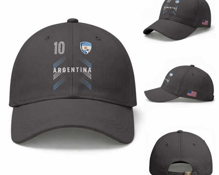 Argentina Soccer Sports Graphic Number 10 Jersey Style Baseball Cap