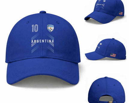 Argentina Soccer Sports Graphic Number 10 Jersey Style Baseball Cap