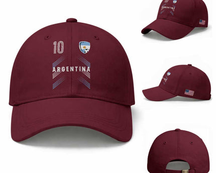 Argentina Soccer Sports Graphic Number 10 Jersey Style Baseball Cap