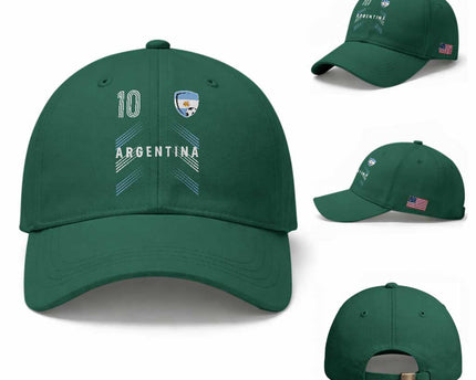 Argentina Soccer Sports Graphic Number 10 Jersey Style Baseball Cap