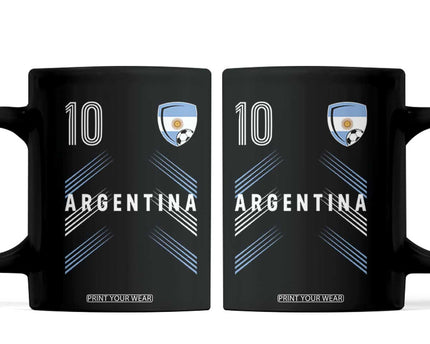 Argentina Soccer Sports Graphic Number 10 Jersey Style Coffee Mug