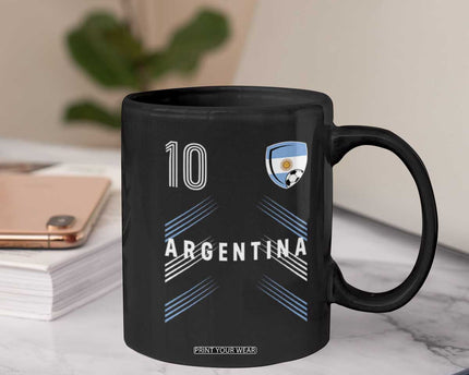 Argentina Soccer Sports Graphic Number 10 Jersey Style Coffee Mug