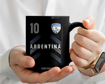 Argentina Soccer Sports Graphic Number 10 Jersey Style Coffee Mug