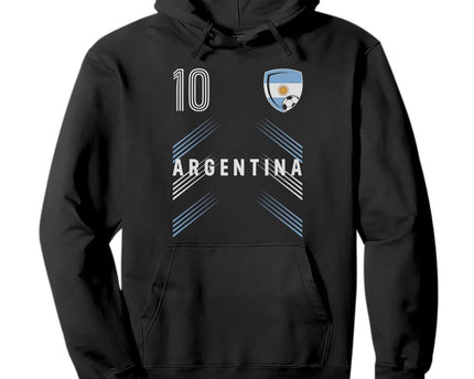 Argentina Soccer Sports Graphic Number 10 Jersey Style Hoodie