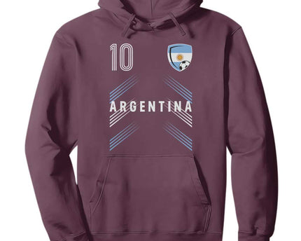Argentina Soccer Sports Graphic Number 10 Jersey Style Hoodie