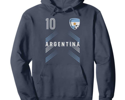 Argentina Soccer Sports Graphic Number 10 Jersey Style Hoodie