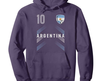 Argentina Soccer Sports Graphic Number 10 Jersey Style Hoodie