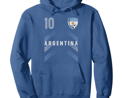 Argentina Soccer Sports Graphic Number 10 Jersey Style Hoodie