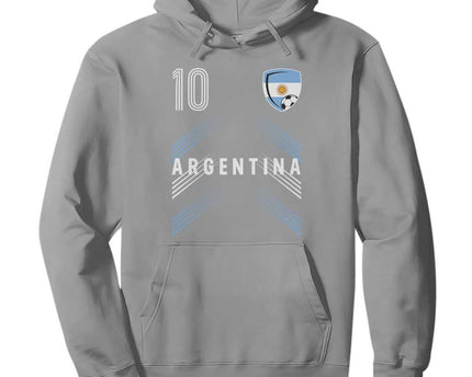 Argentina Soccer Sports Graphic Number 10 Jersey Style Hoodie