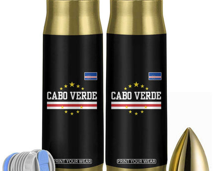 Cabo Verde Athletic Varsity Style Bullet Tumbler Cape Verde Flag Stars National Pride