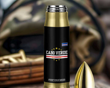 Cabo Verde Athletic Varsity Style Bullet Tumbler Cape Verde Flag Stars National Pride
