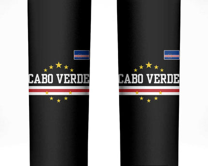 Cabo Verde Athletic Varsity Style Skinny Tumbler Cape Verde Flag Stars National Pride