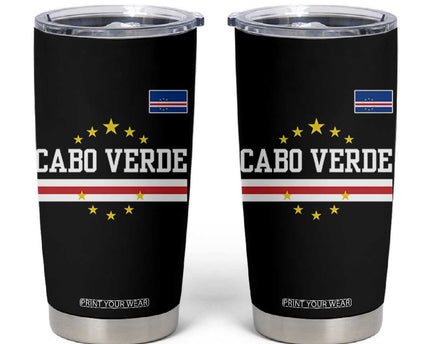 Cabo Verde Athletic Varsity Style Tumbler Cup Cape Verde Flag Stars National Pride