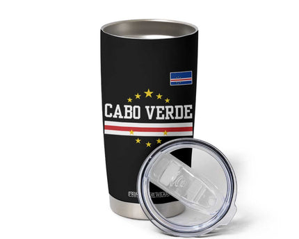 Cabo Verde Athletic Varsity Style Tumbler Cup Cape Verde Flag Stars National Pride