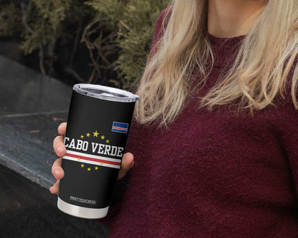 Cabo Verde Athletic Varsity Style Tumbler Cup Cape Verde Flag Stars National Pride