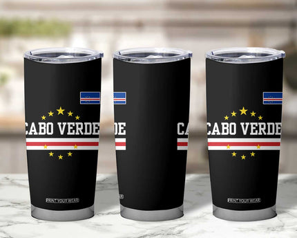 Cabo Verde Athletic Varsity Style Tumbler Cup Cape Verde Flag Stars National Pride