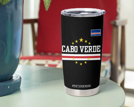 Cabo Verde Athletic Varsity Style Tumbler Cup Cape Verde Flag Stars National Pride