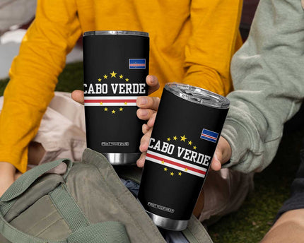 Cabo Verde Athletic Varsity Style Tumbler Cup Cape Verde Flag Stars National Pride