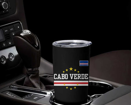 Cabo Verde Athletic Varsity Style Tumbler Cup Cape Verde Flag Stars National Pride