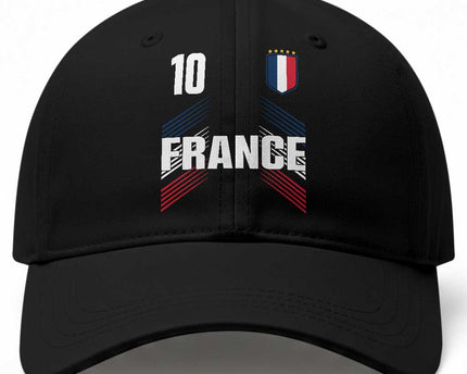 France Soccer Sports Graphic Number 10 Jersey Style Baseball Cap