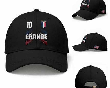 France Soccer Sports Graphic Number 10 Jersey Style Baseball Cap