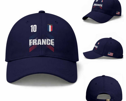 France Soccer Sports Graphic Number 10 Jersey Style Baseball Cap