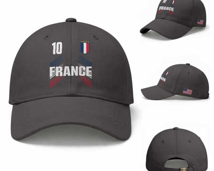 France Soccer Sports Graphic Number 10 Jersey Style Baseball Cap