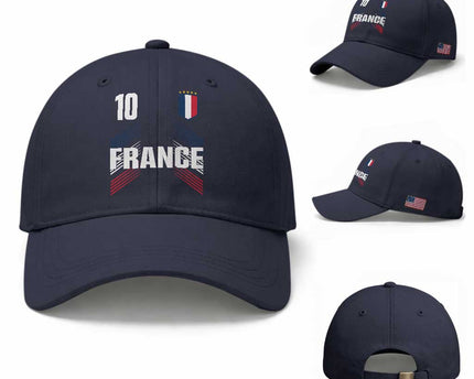 France Soccer Sports Graphic Number 10 Jersey Style Baseball Cap