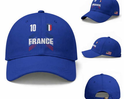 France Soccer Sports Graphic Number 10 Jersey Style Baseball Cap
